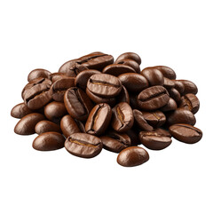 Coffee beans. Transparent isolated background. AI generated