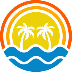 Fototapeta na wymiar Beach Logo Illustration