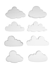 set of clouds emoji icon 3D