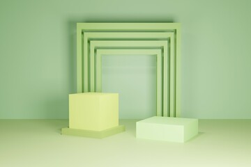 cosmetic room with green wall 3D