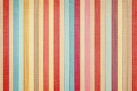 Vintage summer spring autumn stripe pattern, linen fabric texture. AI generative