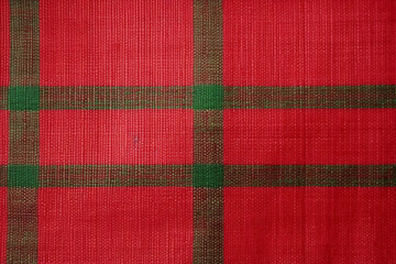 red fabric textile pattern, plaid background, linen cotton. AI generative