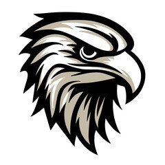 Eagle head logo vector illustration. Falcon illustration. Hawk logo. Design for mascot, esport, label, badge, emblem, t-shirt, sport