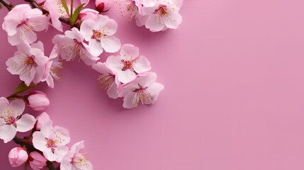 Sakura on Pink Background, Image Ai Generated