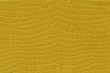 Yellow reptile skin. crocodile leather texture background