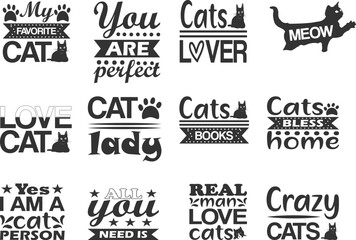 Cat Lover  Quotes SVG Bundle for all