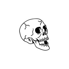 vector illustration of a cracked skull