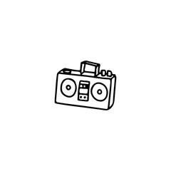 vector illustration doodle radio concept