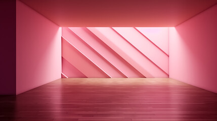 Empty pink room mock-up design