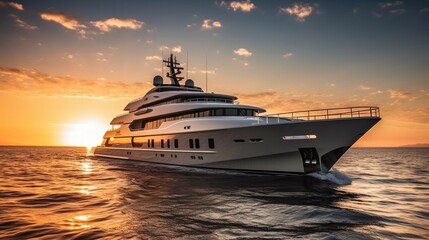 Fototapeta na wymiar A Luxury Yacht on the Sea