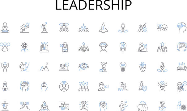 Leadership line icons collection. Loyalty, Persistence, Tenacity, Devotion, Determination, Passion, Perseverance vector and linear illustration. Faithfulness,Endurance,Sacrifice outline signs set