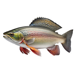 Fototapeta premium Rainbow trout, isolated, transparent background, no background. Generative AI.