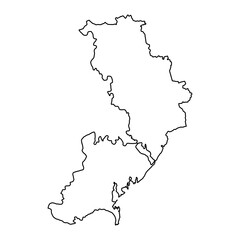 Odesa oblast map, province of Ukraine. Vector illustration.