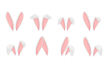 Rabbit ears Set. Bunny Ears icon vector set. Easter illustration sign collection. Easter Bunny symbol. Funny cartoon illustration for greeting card, banner