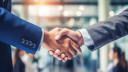 Foto op Plexiglas businessman handshake for teamwork, successful Business deal partnership concept, Generative AI © Onchira