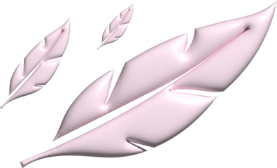 THREE PINK FEATHERS FALLING