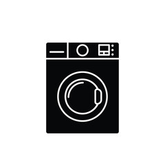 Washing machine silhouette icon. Home appliances symbol. Vector illustration.