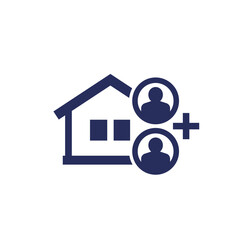 tenants and house icon, vector pictogram