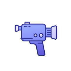 video camera, retro camcorder icon with outline