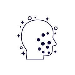 acne, problem skin vector icon