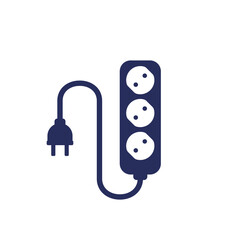 power strip icon, power outlet with cable and plug