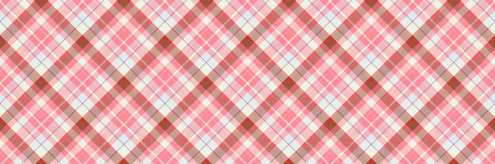 Plaid pattern seamles horizontal background. Fabric design with imitation geometric textile texture ornament. 