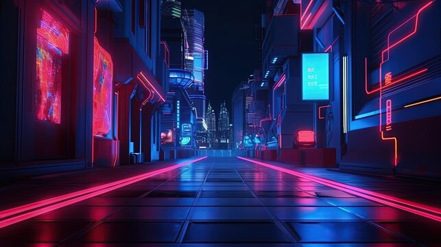 night city street neon lights multi shade colors 4k HD wallpaper