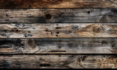 Fototapeta premium a close up of a wooden wall with a bird on it. generative ai