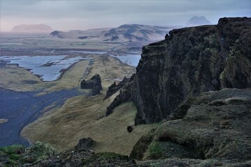 widok na góry, doliny, Islandia - obrazy, fototapety, plakaty