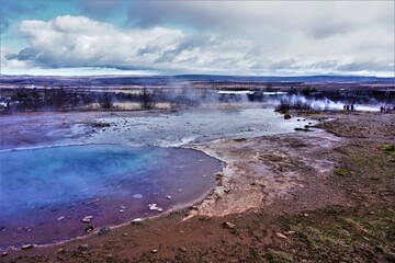 Geysir, źródła geotermalne, Islandia, Złoty krąg - obrazy, fototapety, plakaty