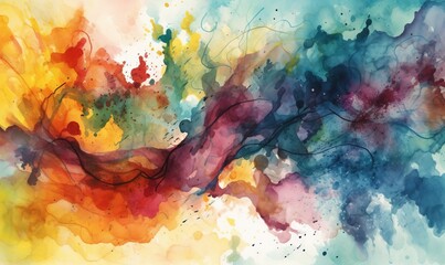  a painting of a colorful tree with lots of leaves on it.  generative ai