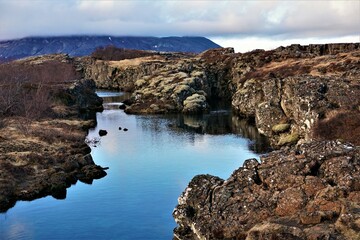 Park narodowy, krajobrazowy Þingvellir, Islandia - obrazy, fototapety, plakaty
