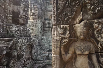 Naadloos Behang Airtex Historisch monument Angkor Wat, Cambodia. 1 April 2016