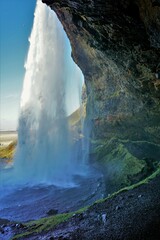 wodospad Seljalandsfoss, Islandia - obrazy, fototapety, plakaty