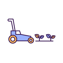 Gardening machine Color Vector Icon which can easily modify
