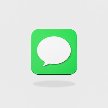 Messages App Icon on Flat Gray Background