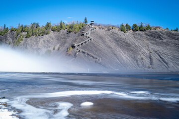 Montmorency Falls Vista Point or Chute Montmorency Point de vue in French in Boischatel, Quebec...