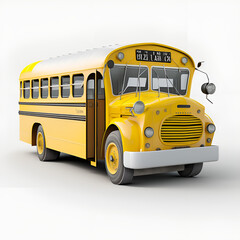 Fototapeta na wymiar yellow school bus isolated on white