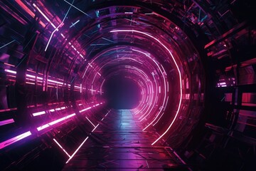 Fototapeta premium An image of a tunnel with infinity webs with generative AI