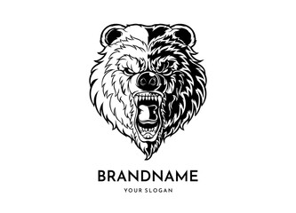 Bear head face logo vector icon