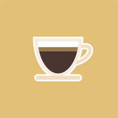 a cup of coffee flat design vector illustration