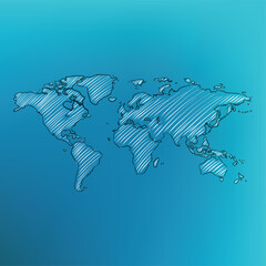 hand drawn vector world map