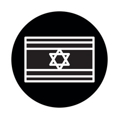 Flag of Israel line color icon. Isolated vector element.