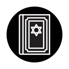 Jewish thor book line color icon. Isolated vector element.
