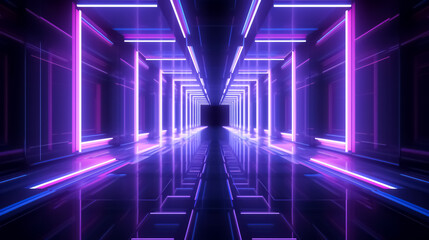 Abstract neon corridor background