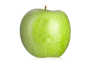 Ripe green apple isolated on white background.