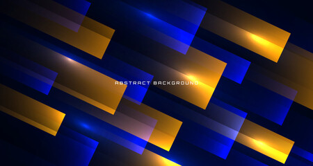 3D yellow blue techno abstract background overlap layer on dark space with glowing decoration. Style concept cut out. Graphic design element for banner flyer, card, brochure cover, or landing page