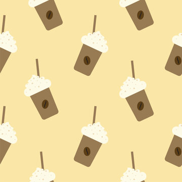cup of coffee seamless pattern vector illustration