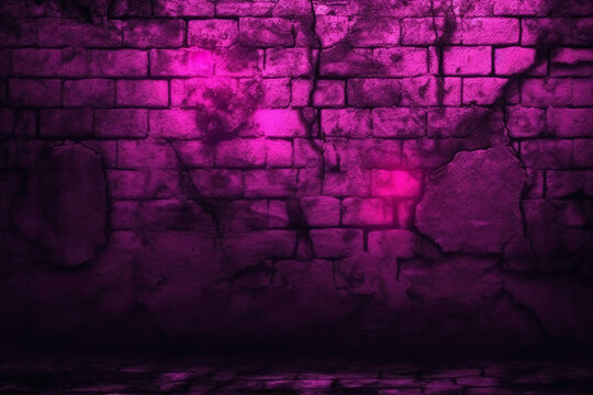 Black horror dark pink purple neon light, rough grunge texture, mystery haunted scary theme wallpaper. AI generative