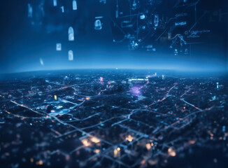 Smart city and technology icons, internet of things, 